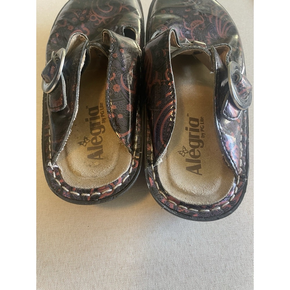Alegria Leather‎ Paisley Mary Jane Mules 38 US 8 Leather Academia Platform Y2K - Picture 5 of 8